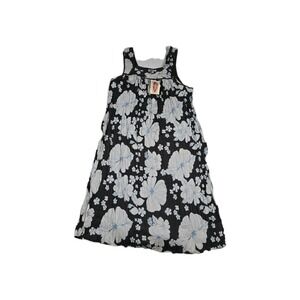 Geeta Gauze Gray Dress Women's Size Medium Sleeveless Floral‎ Print New